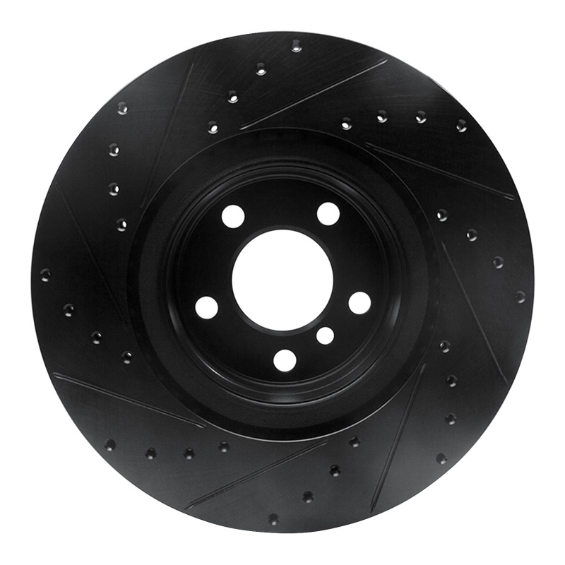 BMW M240I Coupe Brake Rotor (1) - Rear Right - R1 Concepts - Drilled & Slotted - Black - `12-`20